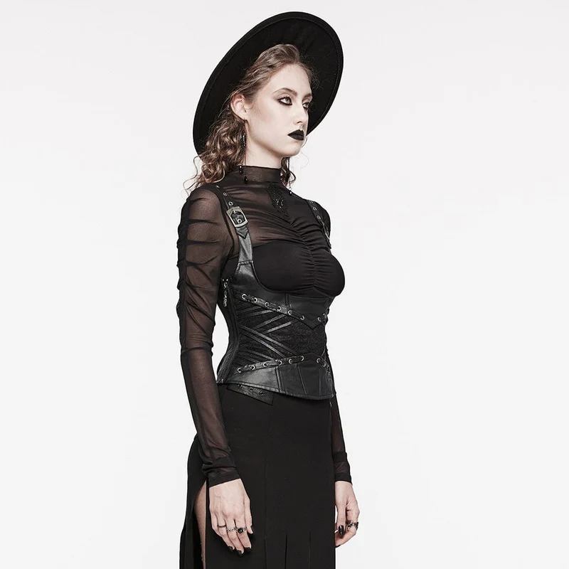 Damen Gothic Lace Splice Schnür-Unterbrustkorsett