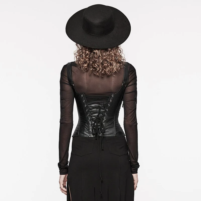 Damen Gothic Lace Splice Schnür-Unterbrustkorsett