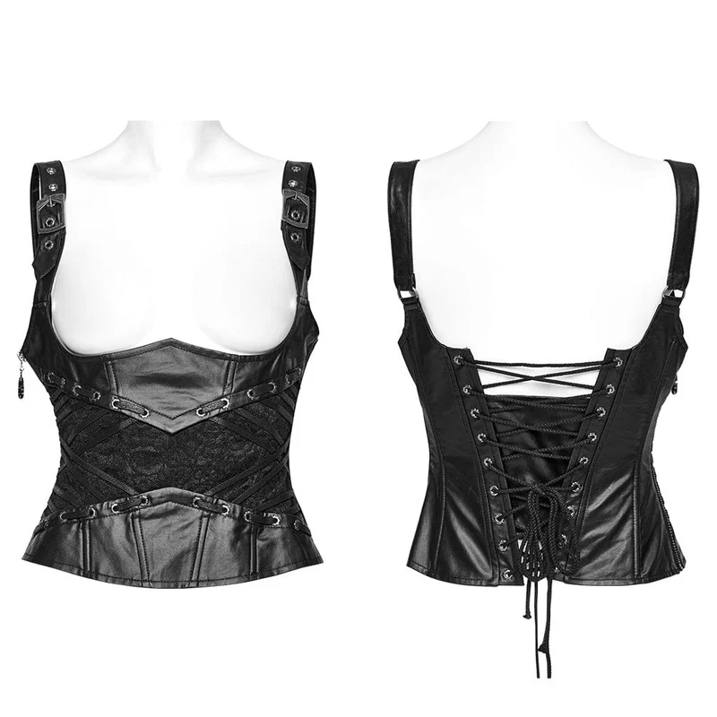 Damen Gothic Lace Splice Schnür-Unterbrustkorsett