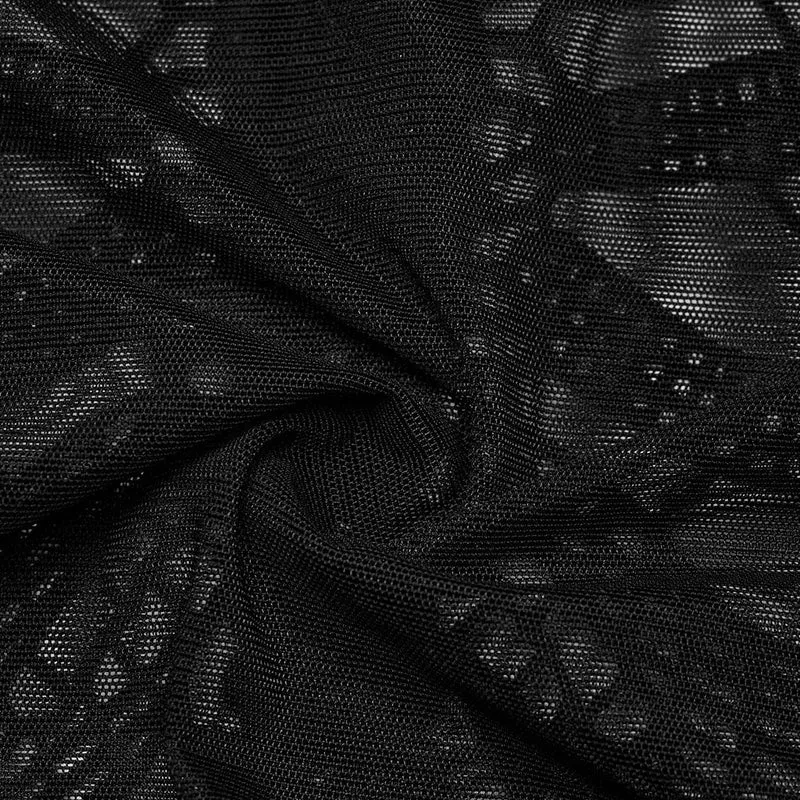 Damen-Bustier aus Netzstoff mit Gothic-Skelett-Stickerei