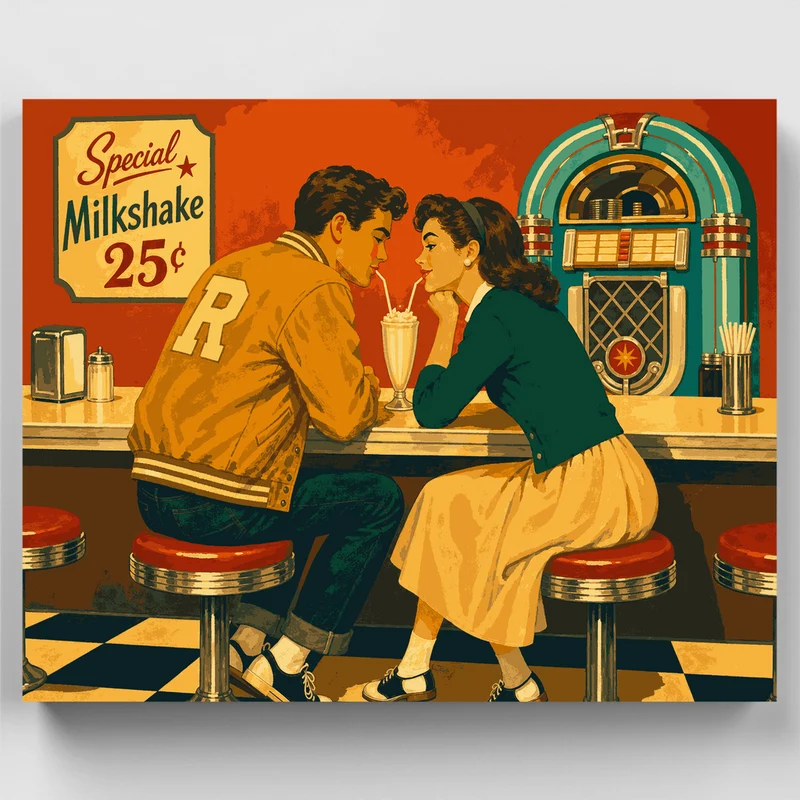 Soda Shop Romance - Paint by Numbers Kit