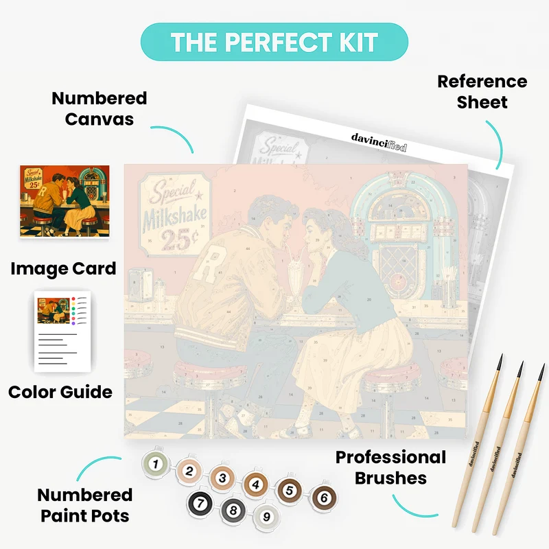 Soda Shop Romance - Paint by Numbers Kit