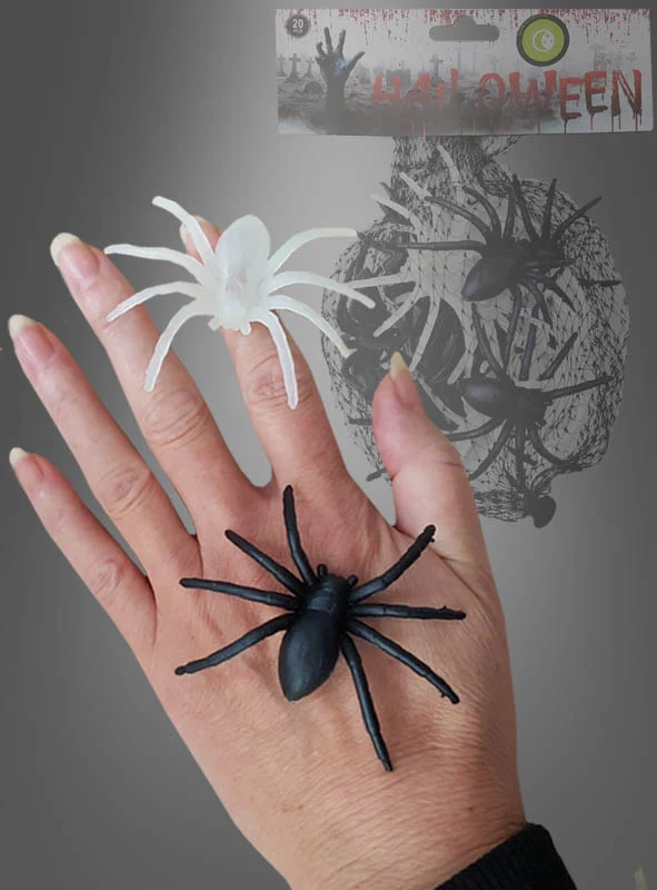 20er Pack Spinnen 6cm Halloween Deko