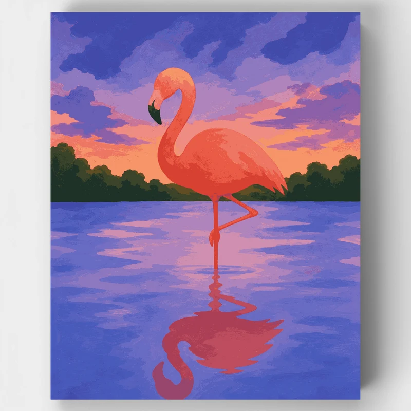 Flamingo at Dusk - Paint by Numbers Kit