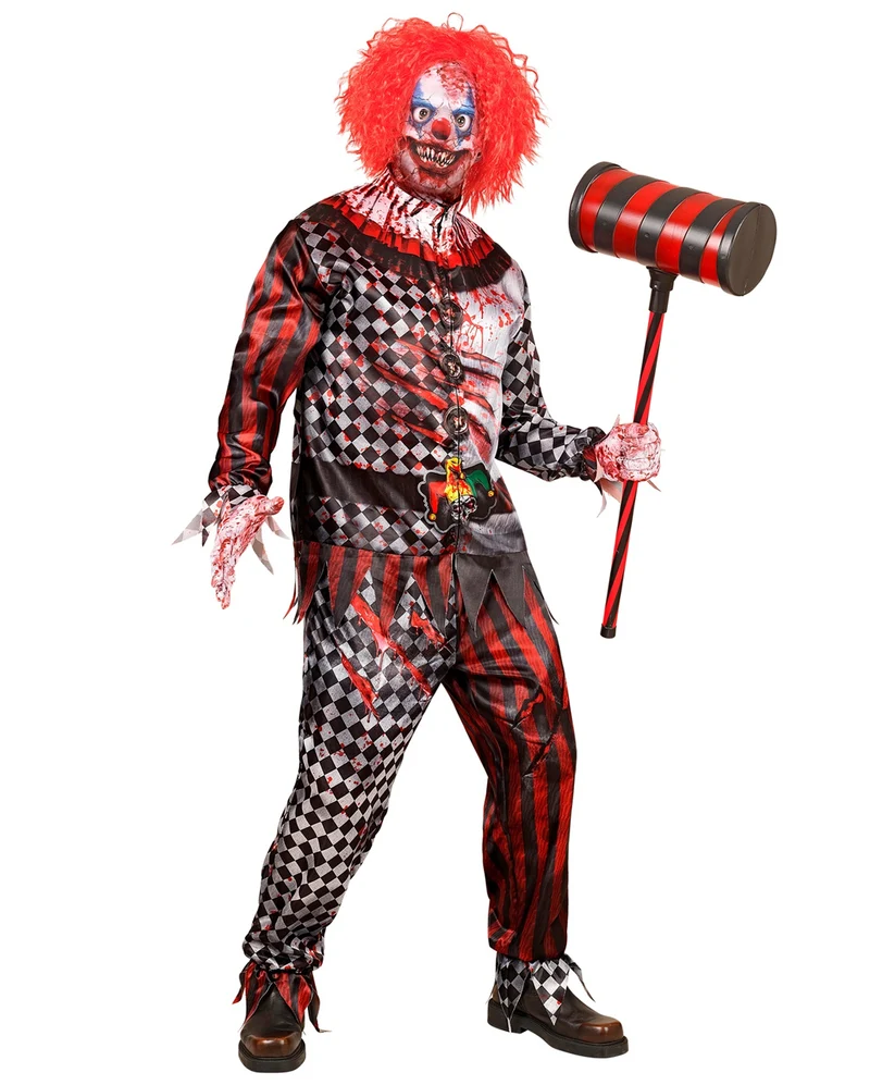 Horror Clown Sofortkostüm mit Maske & Handschuhe