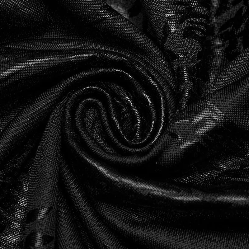 Damen Punk Thorns Bedruckte Schnür-Schlaghose Schwarz