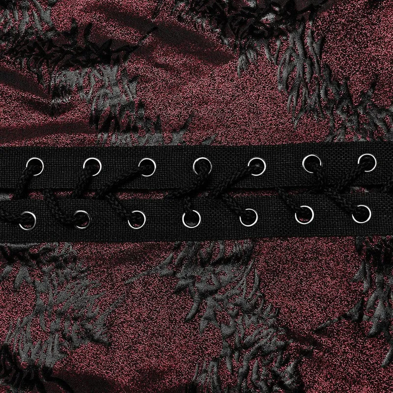 Damen Punk Thorns Bedruckte Schnür-Schlaghose Rot