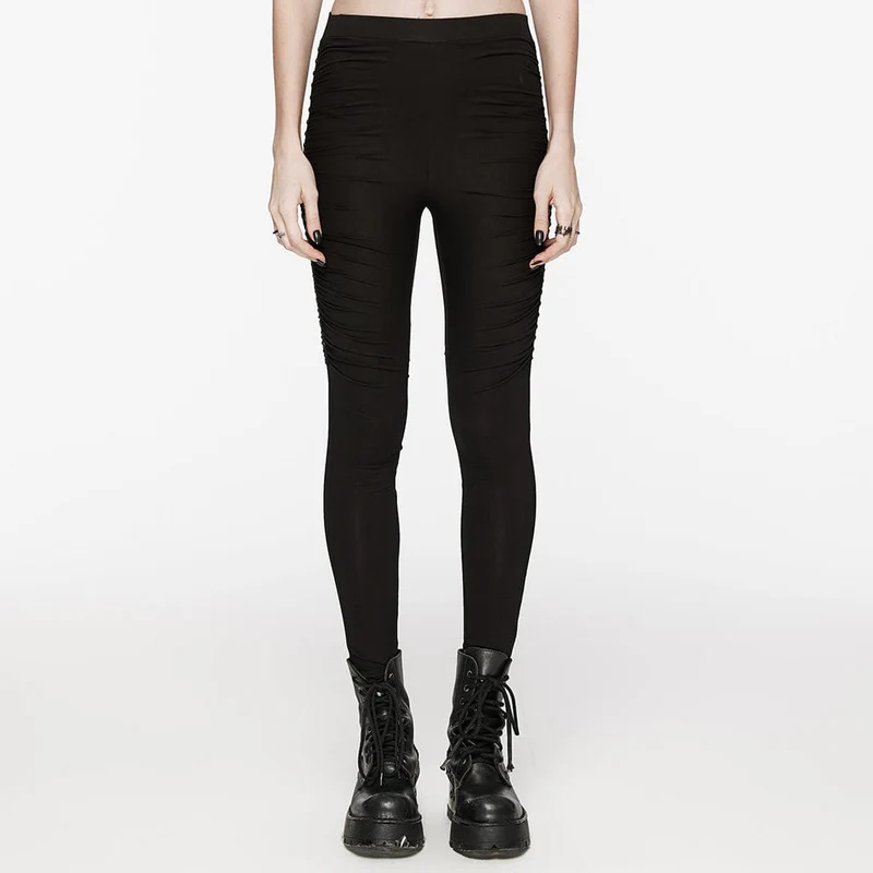 Damen-Punk-Hosen mit Rüschen und Perlen