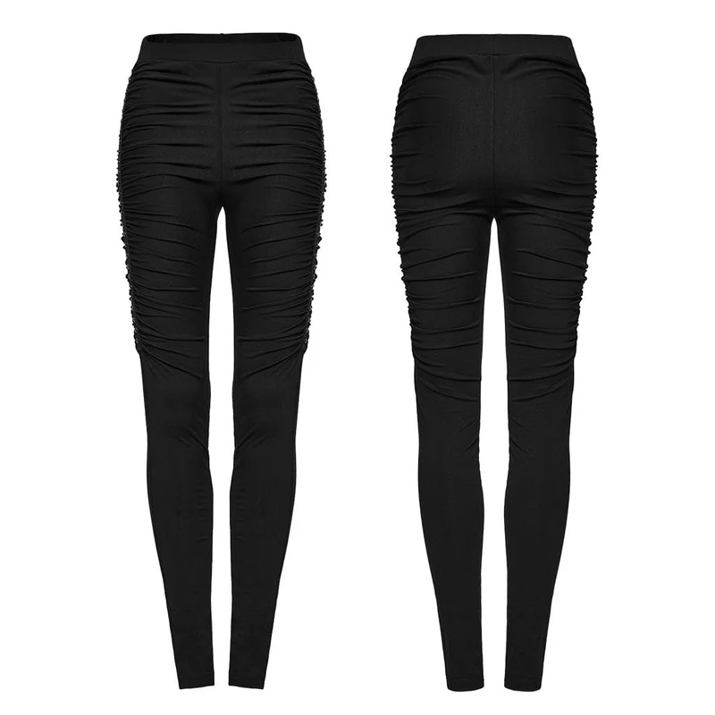 Damen-Punk-Hosen mit Rüschen und Perlen