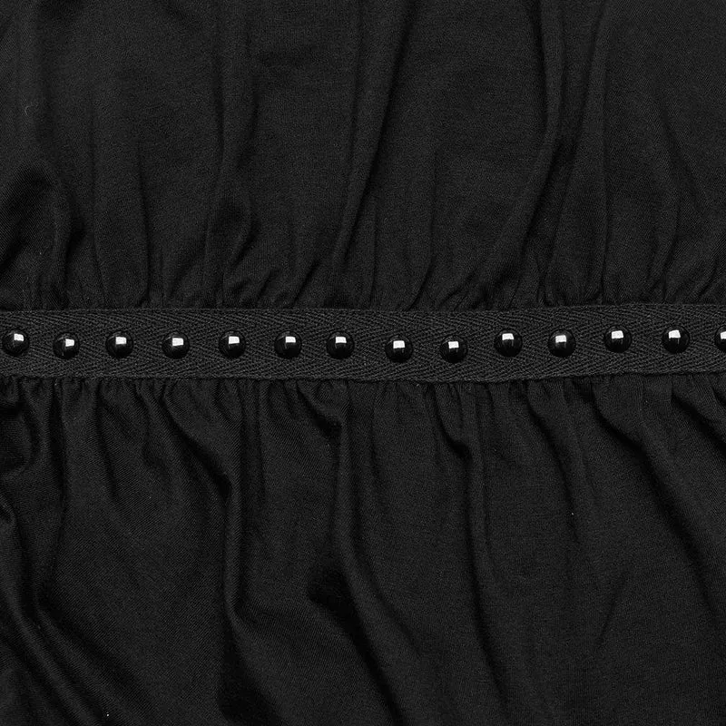 Damen-Punk-Hosen mit Rüschen und Perlen
