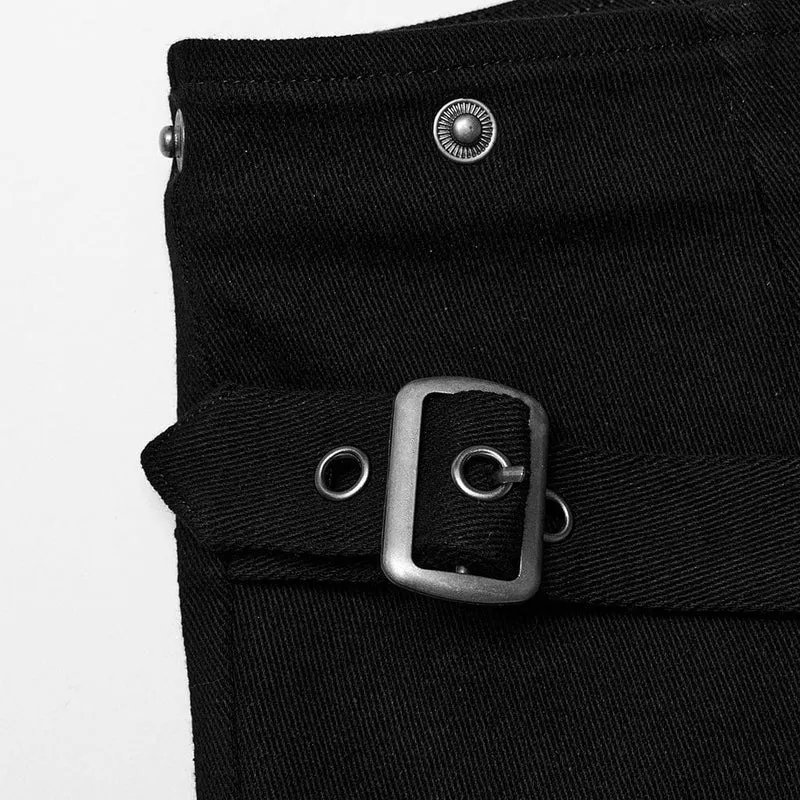 Abnehmbare Damen-Shorts mit Punk-Schnalle und Nieten