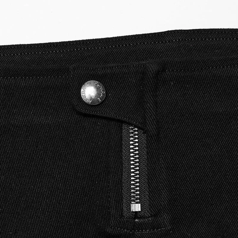Abnehmbare Damen-Shorts mit Punk-Schnalle und Nieten