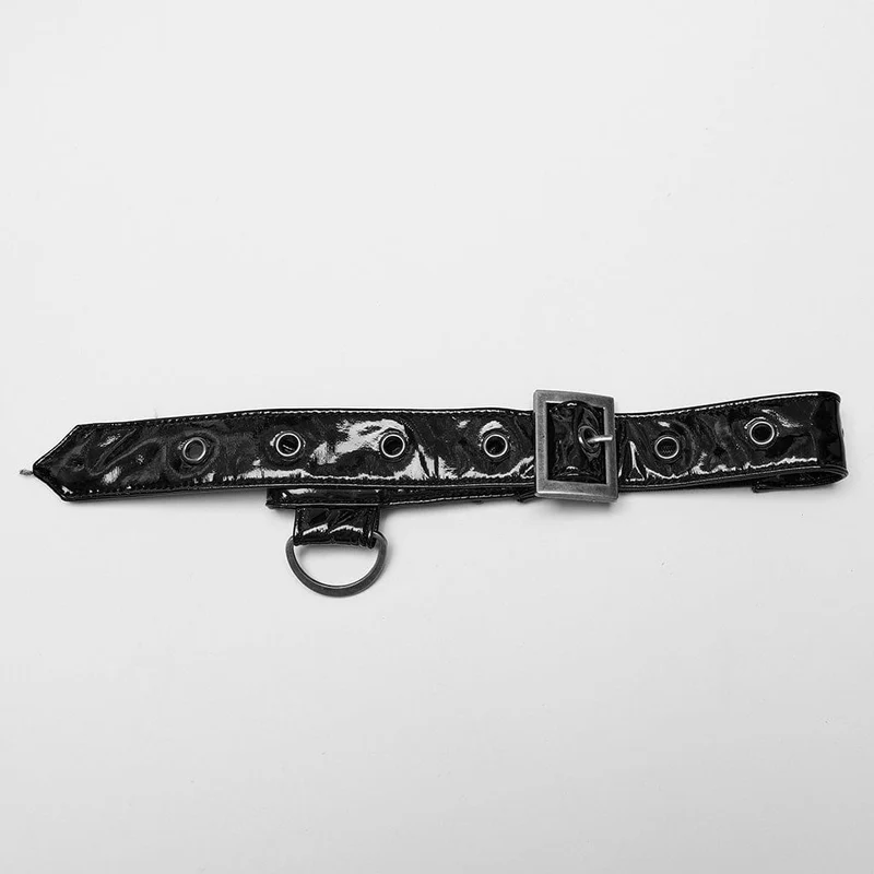 Punk-Beinwärmer mit unregelmäßiger Mesh-Splice-Schnalle und Strumpfband für Damen