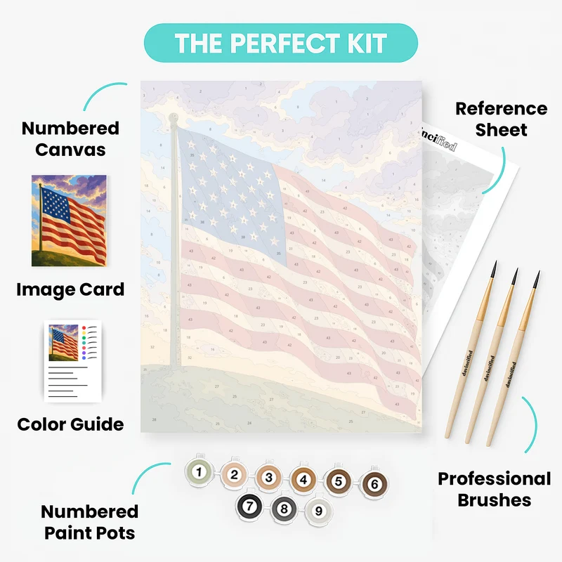 Flag on the Hill - Paint by Numbers Kit