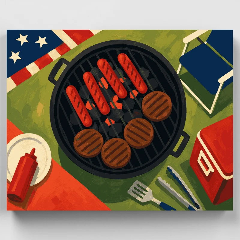 Backyard BBQ Grill - Paint by Numbers Kit