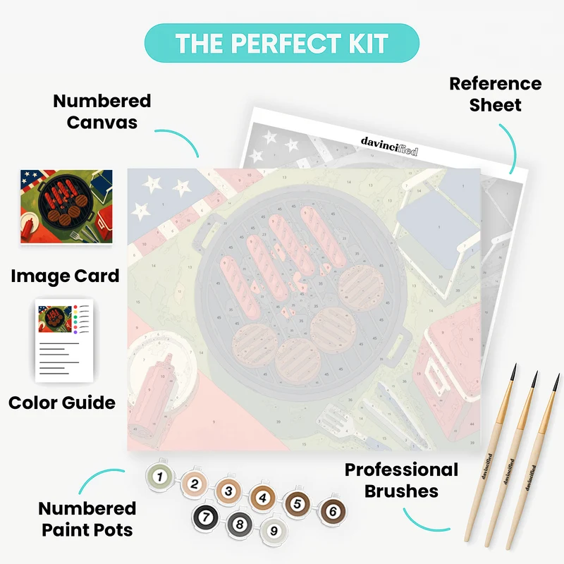 Backyard BBQ Grill - Paint by Numbers Kit