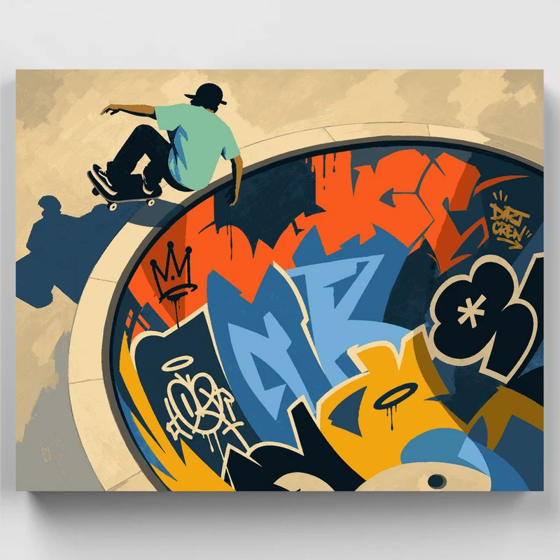 Skater in the Bowl - Paint by Numbers Kit