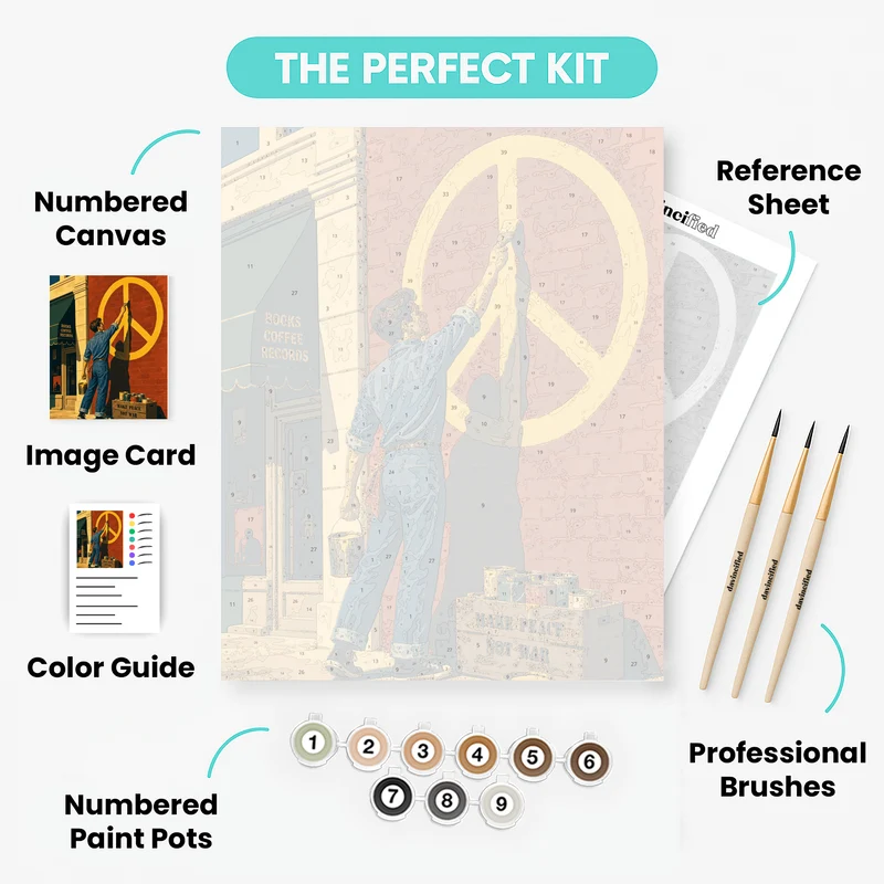 Peace Sign Mural - Paint by Numbers Kit