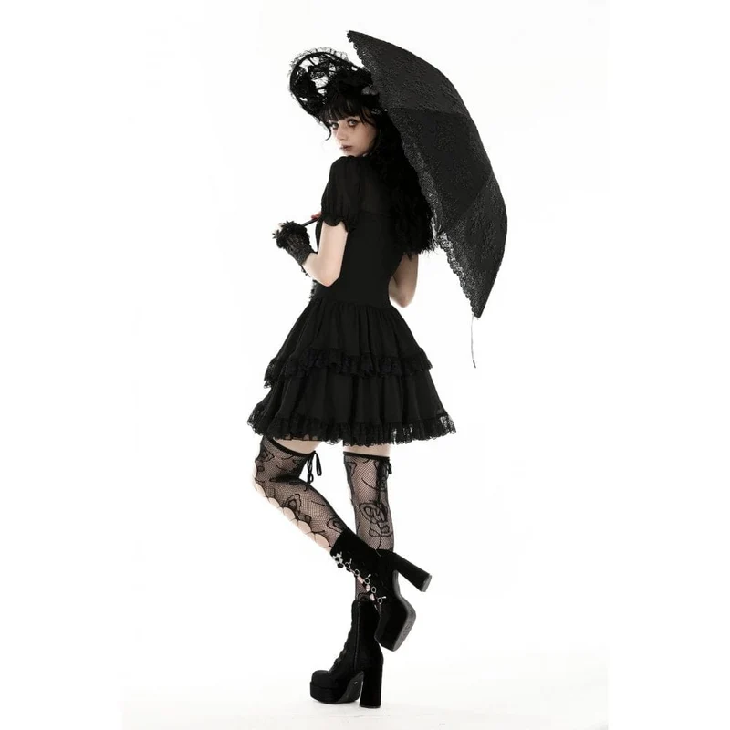 Damen-Regenschirm mit Gothic-Blumenstickerei