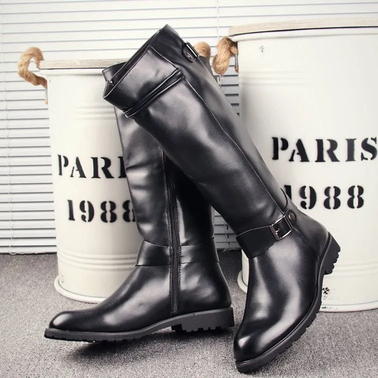 Herren-Punk-Stiefel mit spitzer Zehenpartie und hohem Schaft