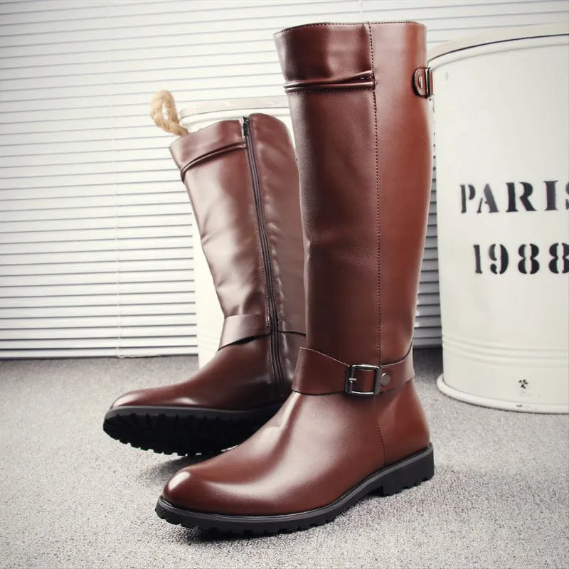 Herren-Punk-Stiefel mit spitzer Zehenpartie und hohem Schaft