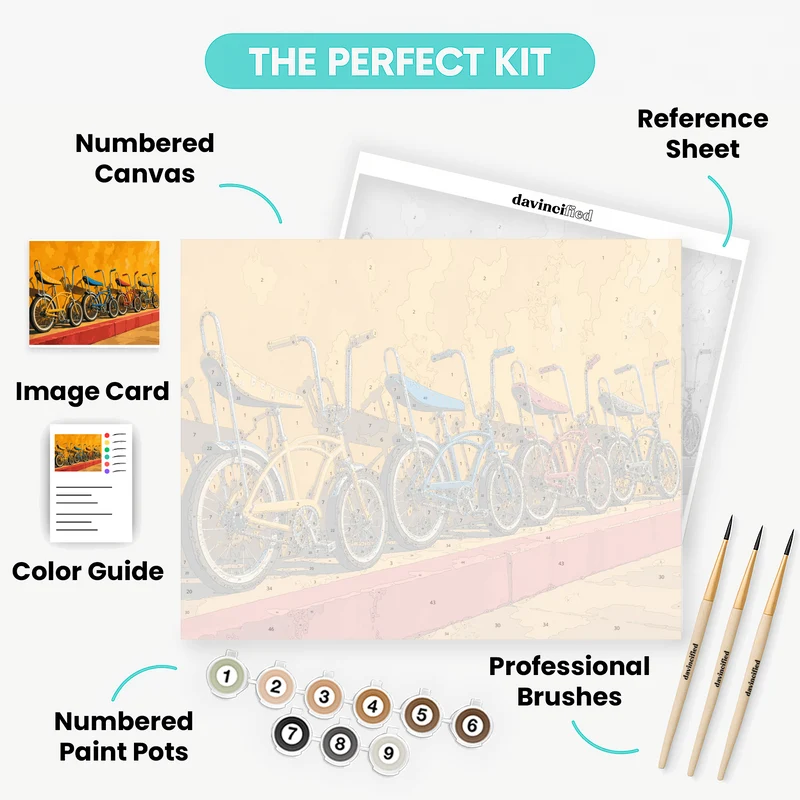 Retro Banana Seat Bikes - Paint by Numbers Kit