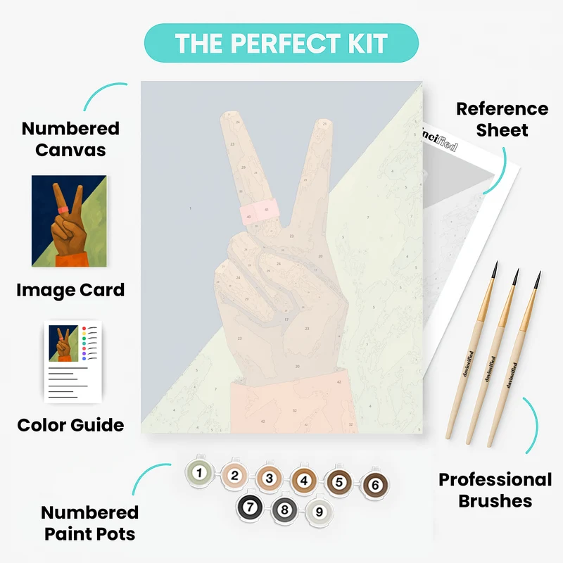 Peace Sign Hand - Paint by Numbers Kit