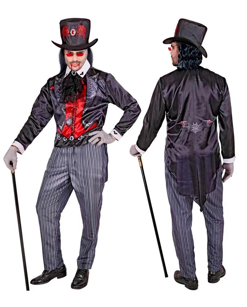 Vampir Sofortkostüm mit Hut & Jabot