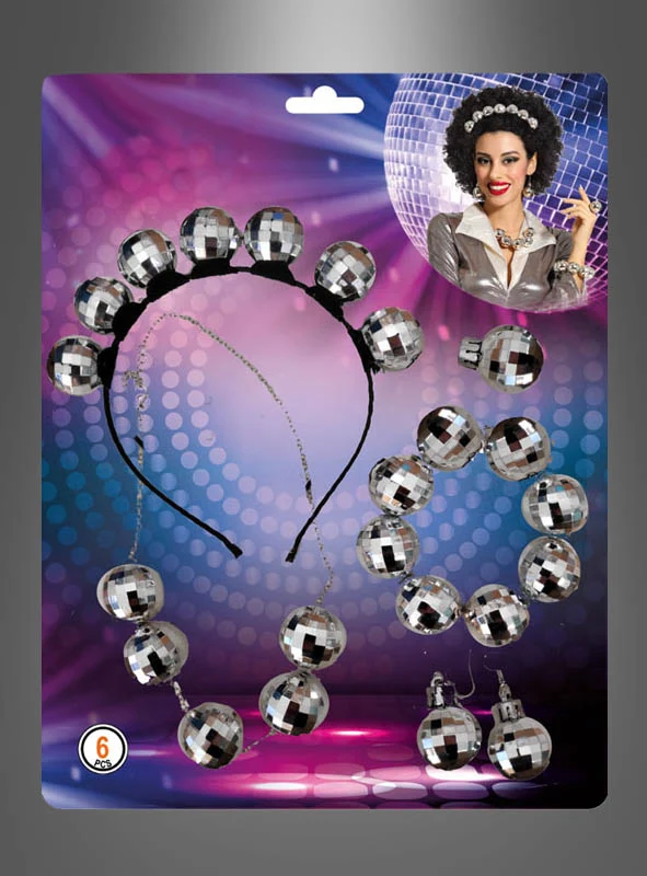 Silbernes Discokugel Schmuck Set