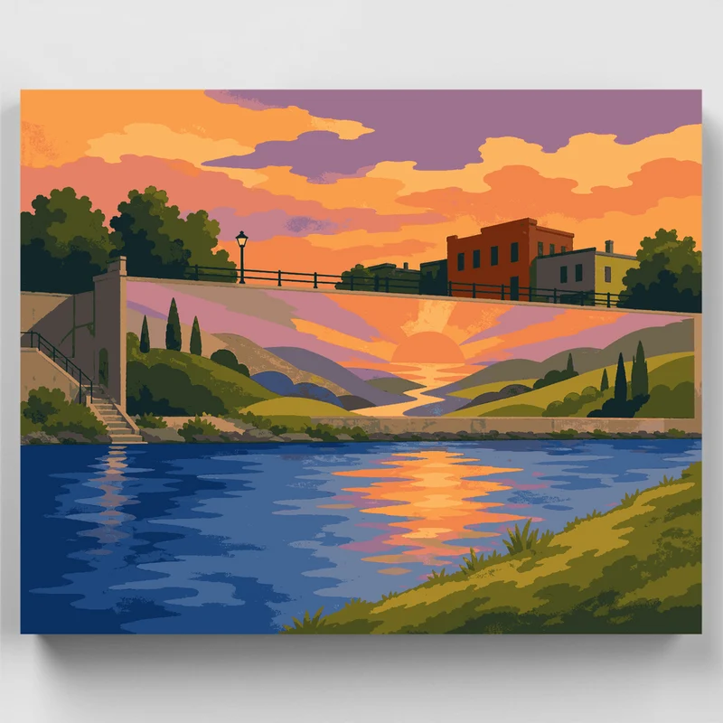 River Wall Mural - Paint by Numbers Kit