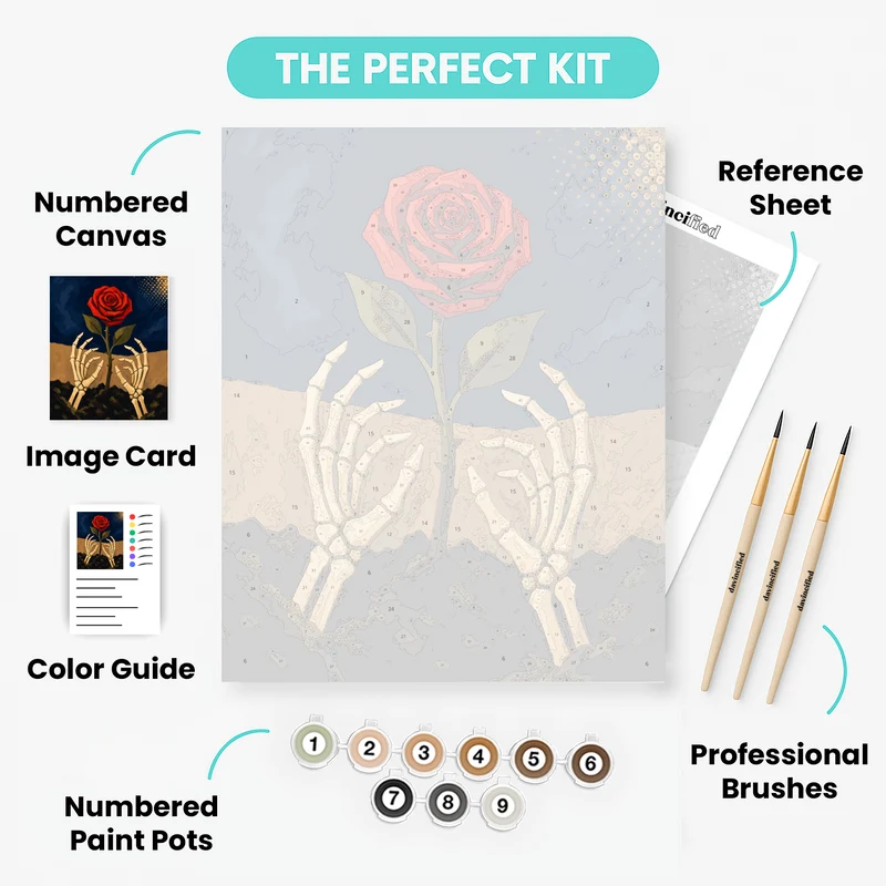 Skeleton Hands Rose - Paint by Numbers Kit
