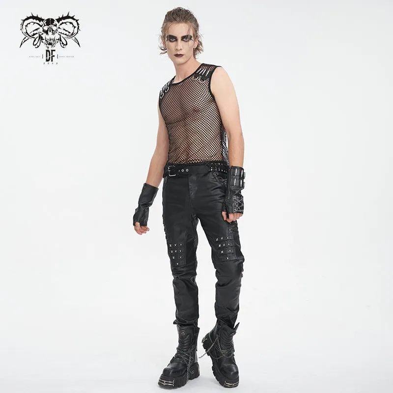 Herren Gothic Bullet Sheer Mesh Tank Top