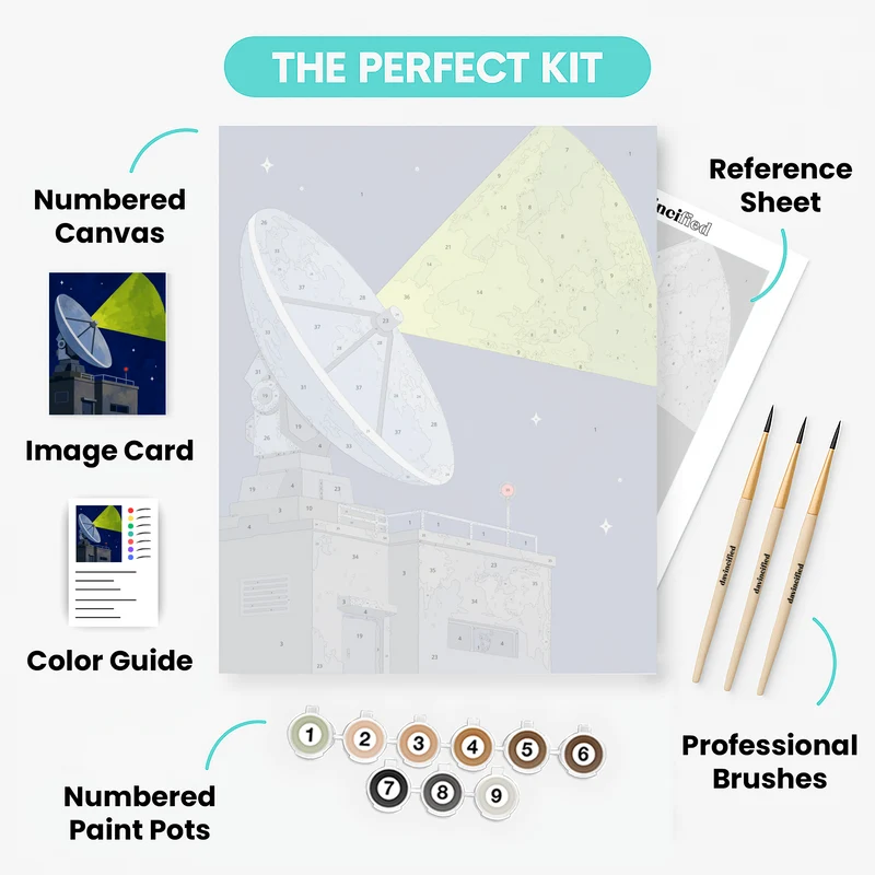 Radar Dish Night - Paint by Numbers Kit