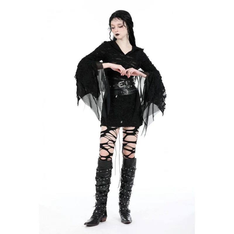 Damen Gothic Unterbrustkorsett aus Kunstleder mit Nietenschnalle
