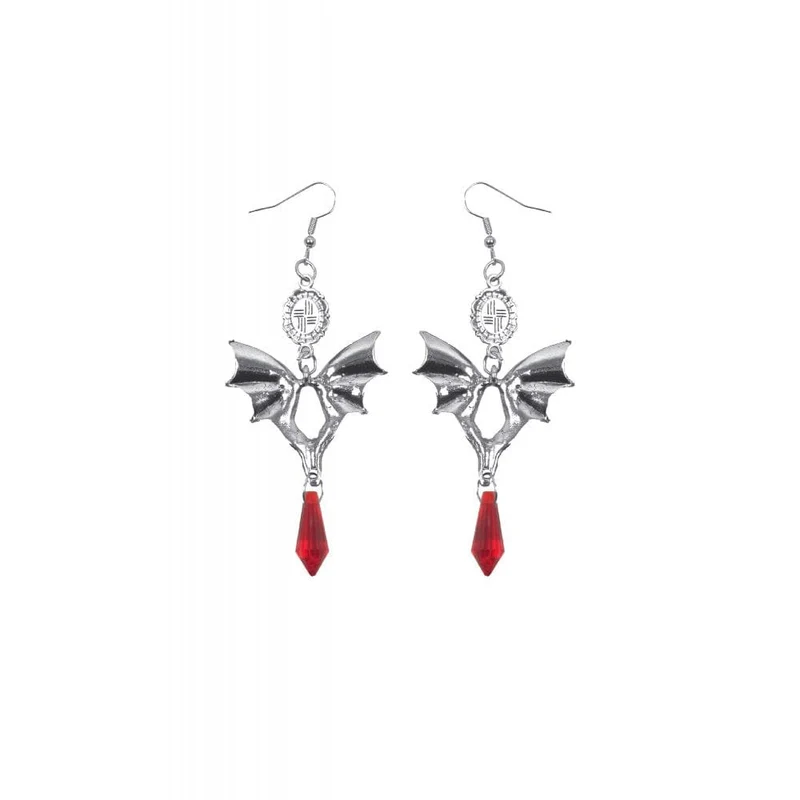Gothic-Fledermaus-Rubin-Ohrringe für Damen