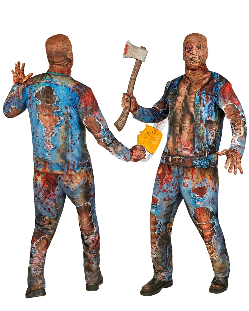 Zombie Sofortkostüm mit Maske & Handschuhe