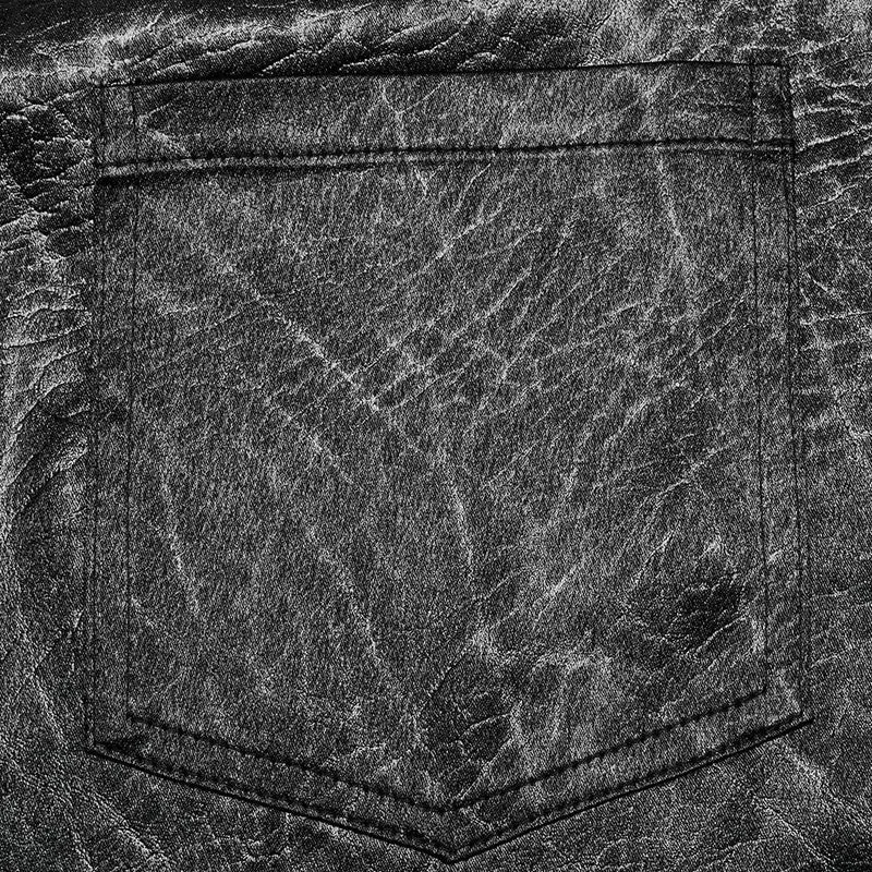 Herren-Gothic-Hemd aus Kunstleder mit großen Taschen