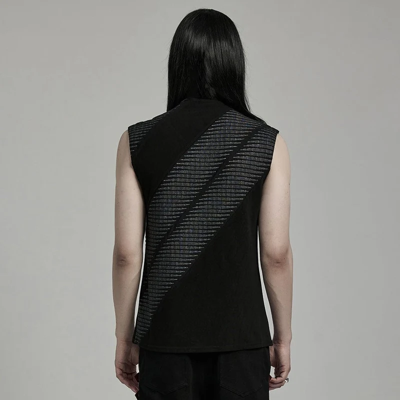 Punk-Tanktop mit asymmetrischem Reißverschluss für Herren