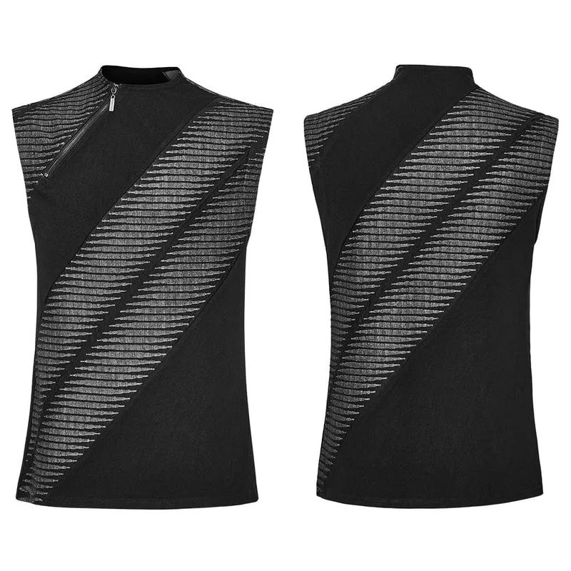 Punk-Tanktop mit asymmetrischem Reißverschluss für Herren