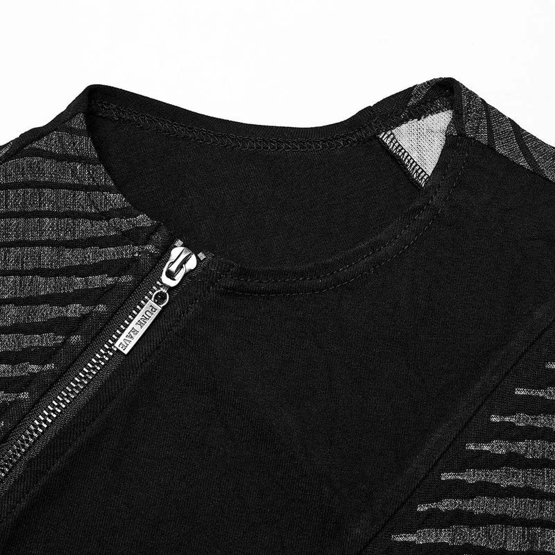 Punk-Tanktop mit asymmetrischem Reißverschluss für Herren
