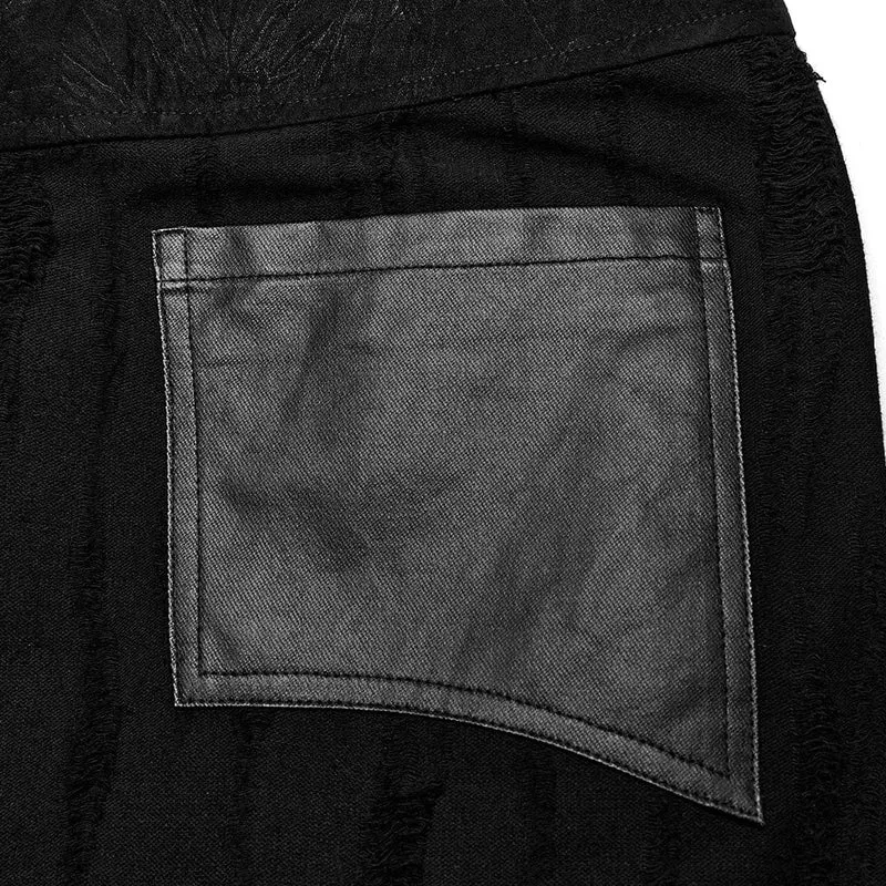 Punk-Riemchenrock mit Ösen und Rissen für Herren