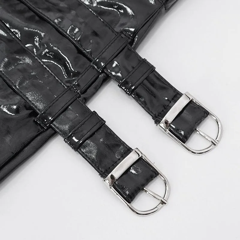 Punk-Schnürhandschuhe für Damen mit mehreren Schnallen