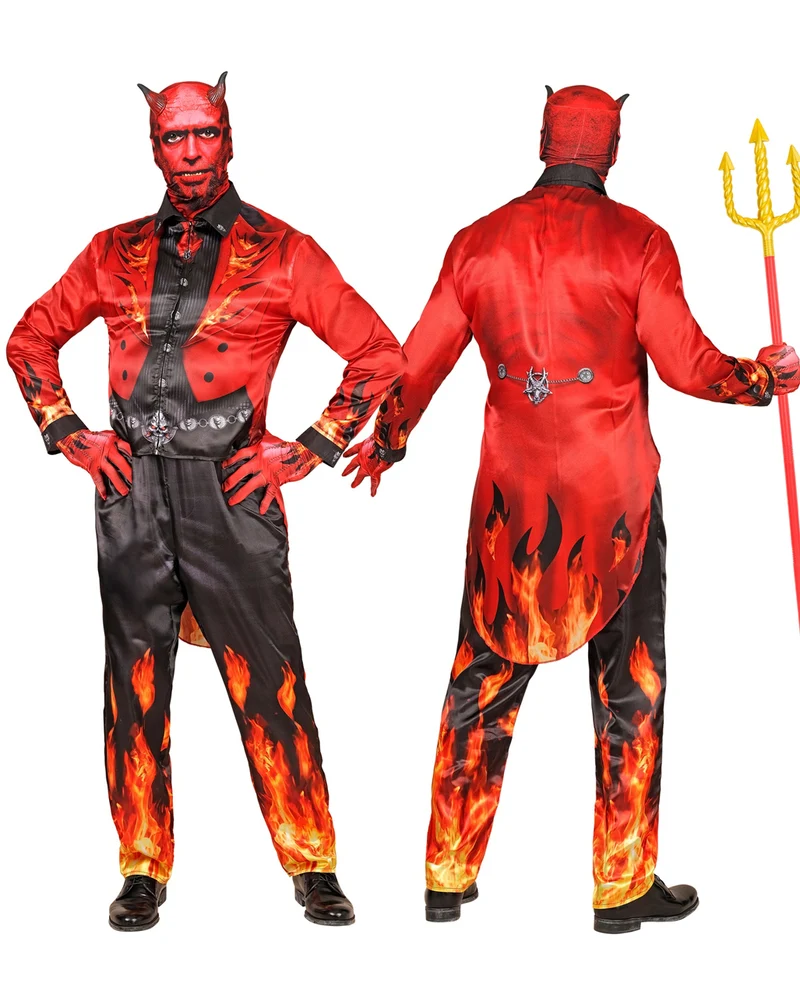 Teufel Schnellkostüm mit Maske & Handschuhe