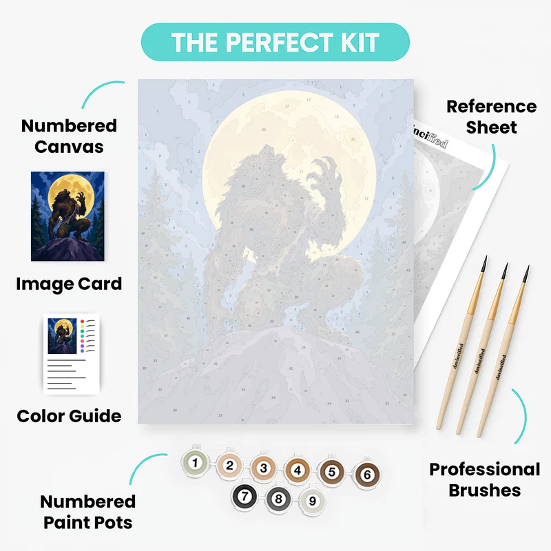 Howling Werewolf - Paint by Numbers Kit