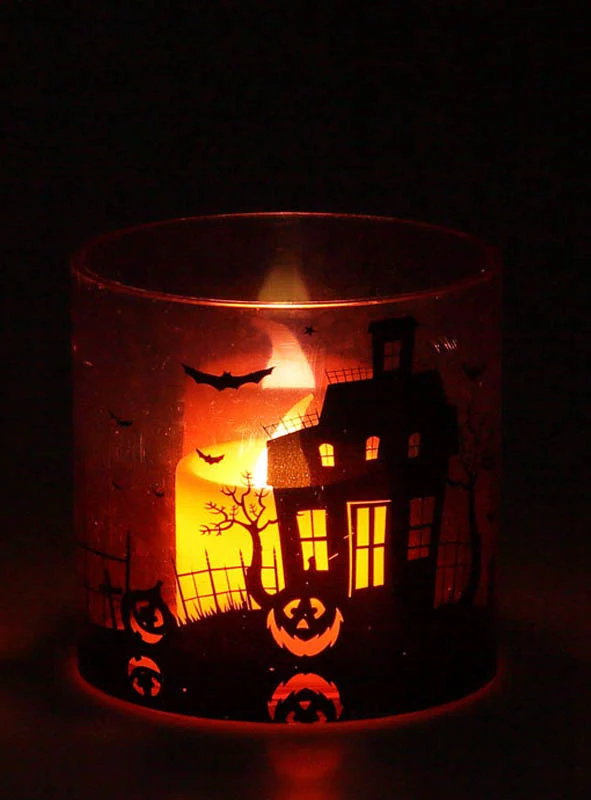 Windlicht Halloween mit Licht 7cm