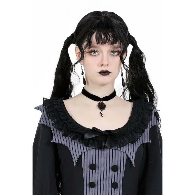 Gothic-Halsband aus Rosensamt für Damen