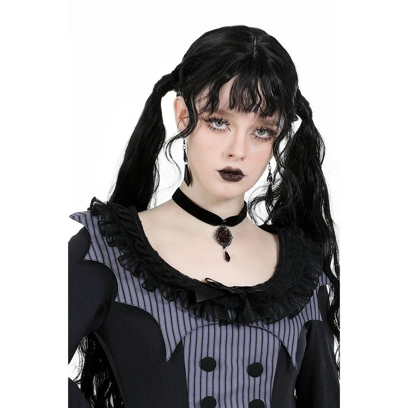 Gothic-Halsband aus Rosensamt für Damen