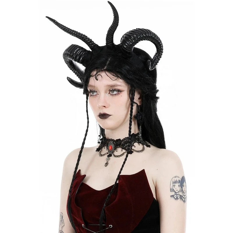 Gothic-Halsband aus Ruby-Spitze für Damen