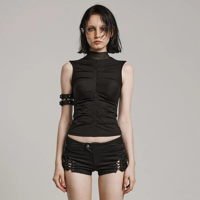 Damen-Gothic-Mesh-Skeleton-Tanktop mit schmaler Passform