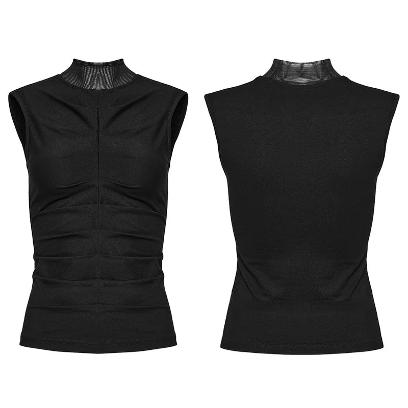Damen-Gothic-Mesh-Skeleton-Tanktop mit schmaler Passform